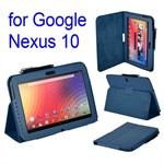 Deluxe Case til Nexus 10 - Læder (Mørkeblå)